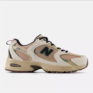 New Balance Men's Tan and Dark Green Sneakers
